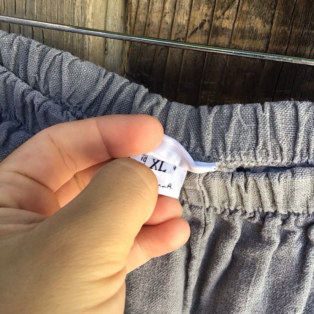 Bryn Walker Gray 100% Linen Balloon Pants Women's XL Made in USA 32x26 - Picture 4 of 7